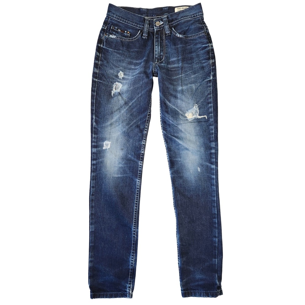 Bkul Tiro Bajo Jeans Mens 33x28 Distressed Dark Wash Streetwear Skater Everyday